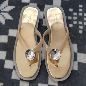 Simply Vera Vera Wang Beige Diamond EmbellishmentFlip Flop Sandals Size 7